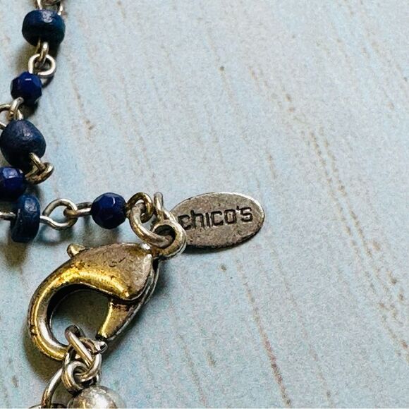 Chicos Blue Lapis Silver Long Necklace - Picture 3 of 3